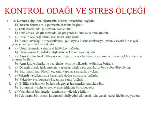 Stres Ölçeği Örneği